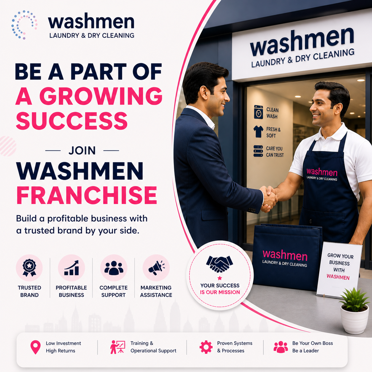 Washmen pickup and franchise partnership